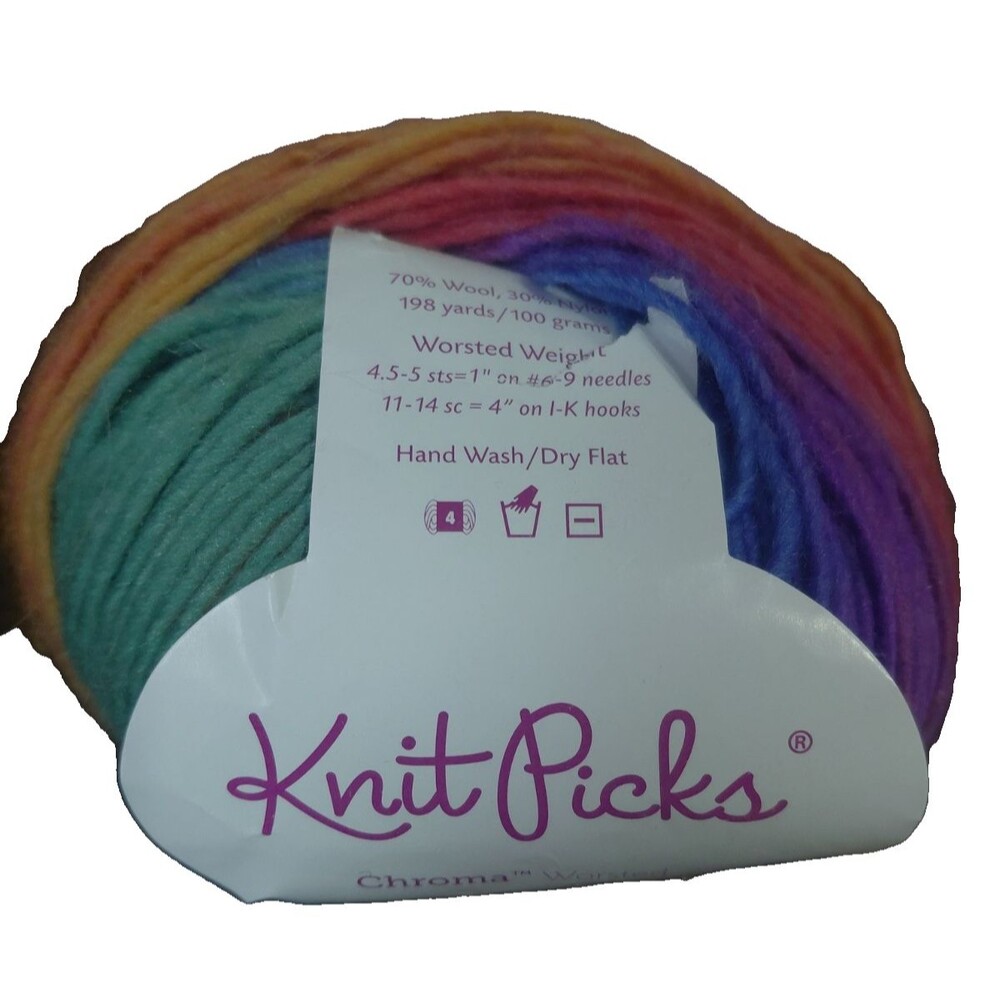 Knit Picks Chroma Worsted Weight Yarn Carnival (1 Skein) Wool/Nylon Blend NEW
